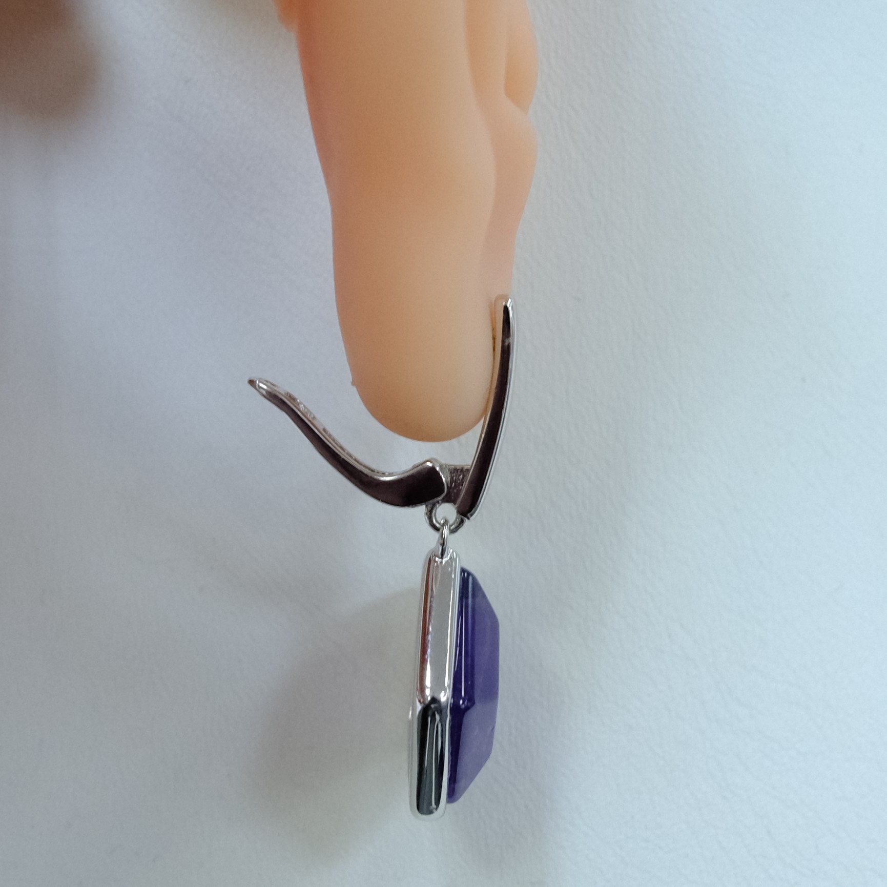 Серебряные серьги с аметистами